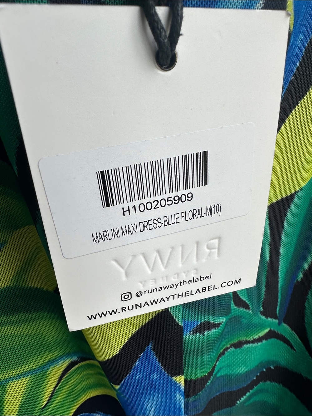 Vibrant Blue Floral Slip Dress - Bold Tropical Print - Picture 5 of 5